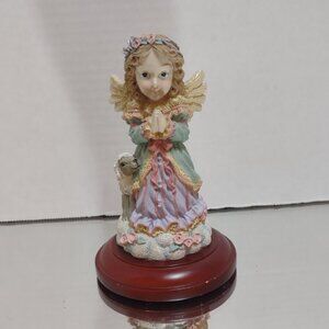 House of Lloyd Praying Angel Lamb Figurine 1999 Vintage Decor Gift